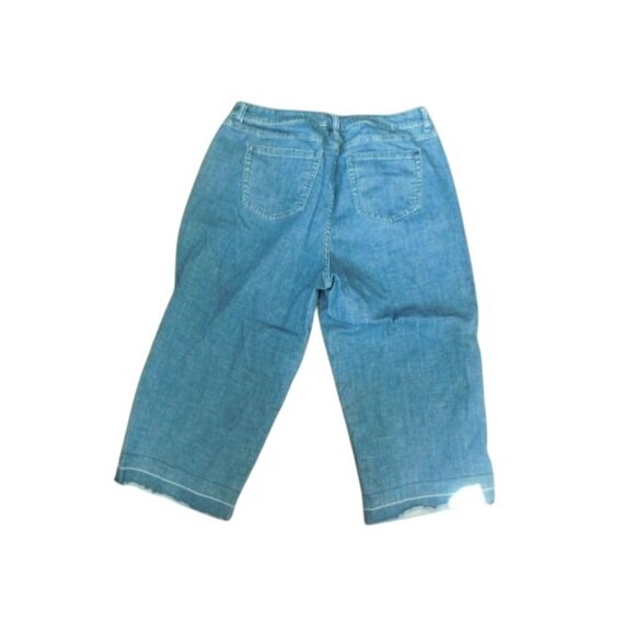 Lane Bryant Size 18 Plus Size Cropped Raw Hem Wide Leg Denim Jeans - Picture 4 of 4